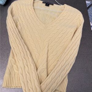 Ralph Lauren Women's Yellow Cable Knit Sweater